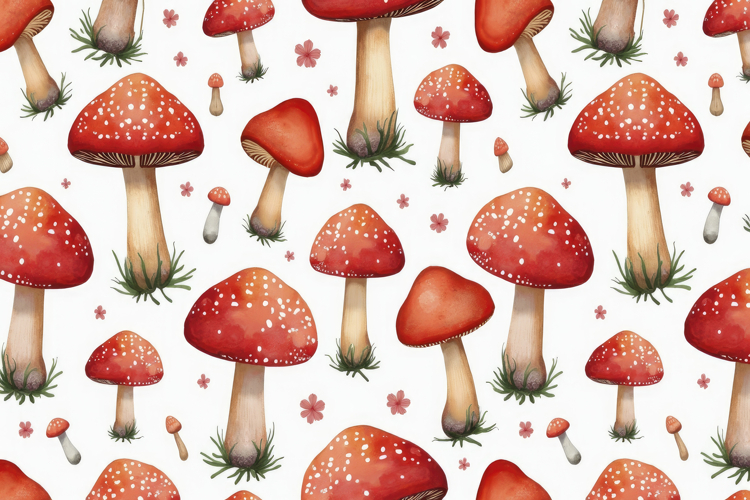 Fly Agaric Mushroom Pattern Background Wallpaper