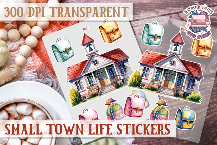 Small Town LIfe sticker Scrapbook PNG Village Garden Farm