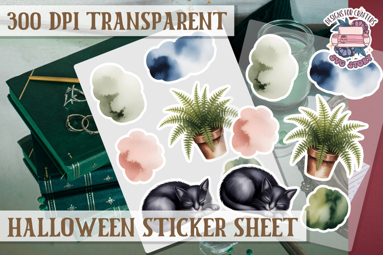 Halloween sticker sheet Creepy Scrapbook PNG Funny Skulls