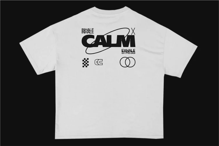 Inhale Calm Exhale Stress Streetwear Typography T-shirt