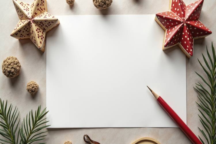 Blank White Paper with Decorations Background Wallpaper