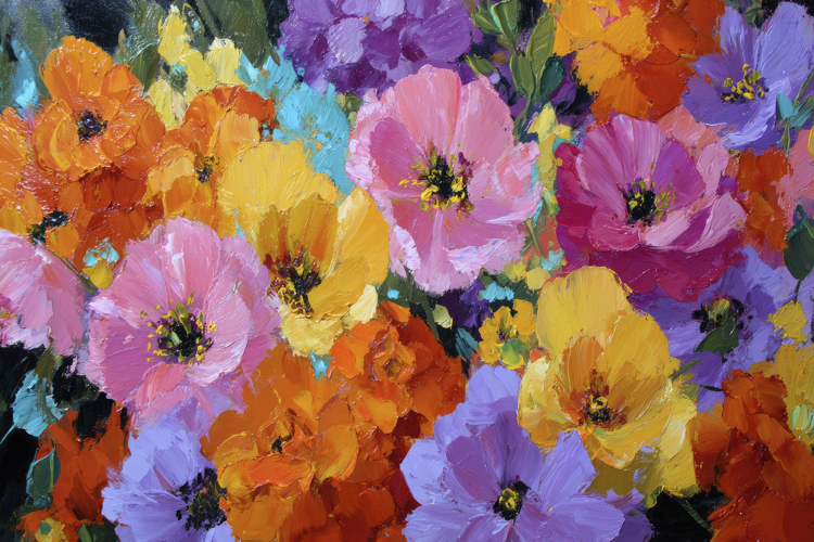 Acrylic Flower Painting Background