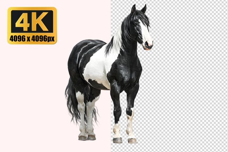 Horse Black And White Clipart Image 14