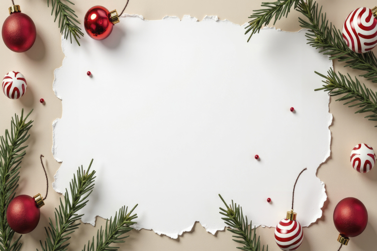 Torn Edge Paper Sheet with Decorations Background Wallpaper