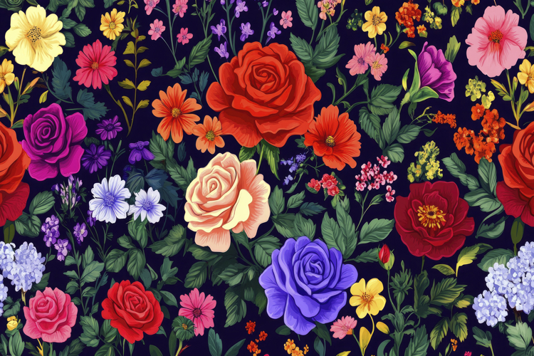 Vibrant Flowers Background Wallpaper
