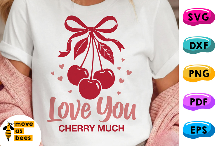 Love You Cherry Much SVG, PNG, Preppy Design, Girl Shirt Svg