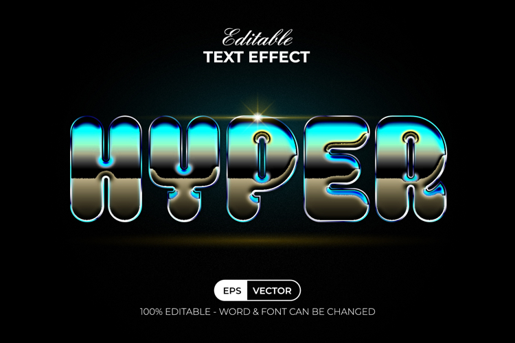 Hyper Text Effect Chrome Style
