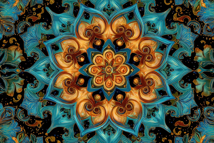 Mandala with Radial Symmetry Background Wallpaper