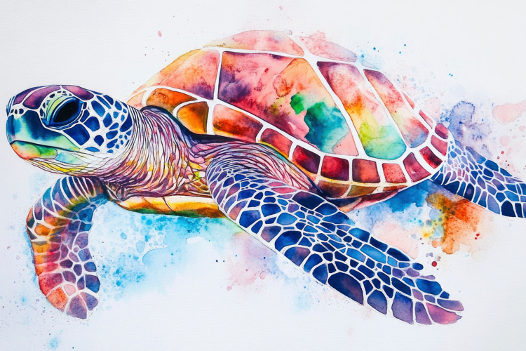 Watercolor Sea Turtle Background Wallpaper