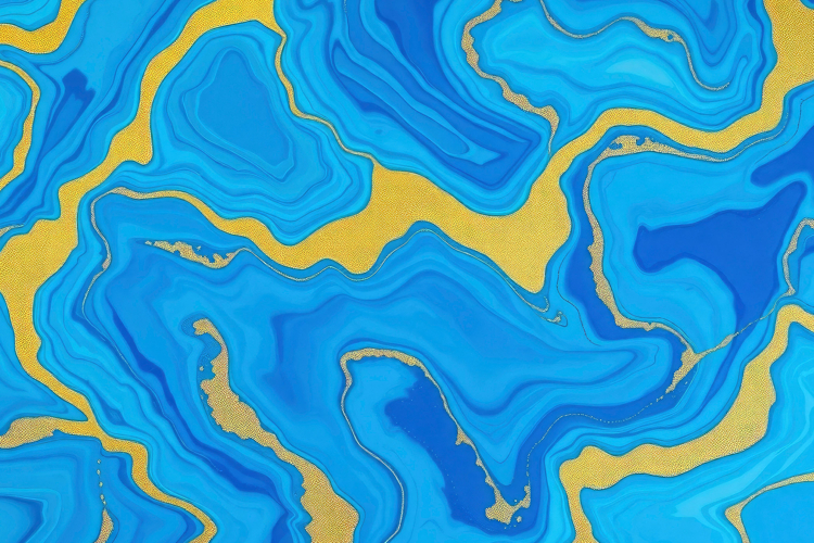 Blue Yellow Marble Texture Background