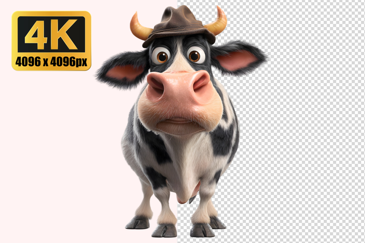 Holstein Cow Character Transparent PNG