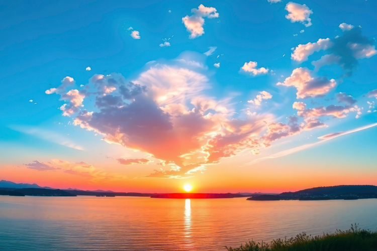 Sunset Over The Ocean Background