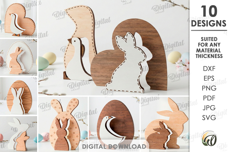 Easter Decors Bundle Laser Cut. Easter Stand Decor SVG