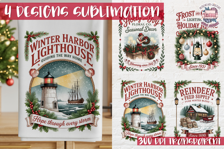 Christmas Vintage Quote Clipart PNG Sublimation 4 Design