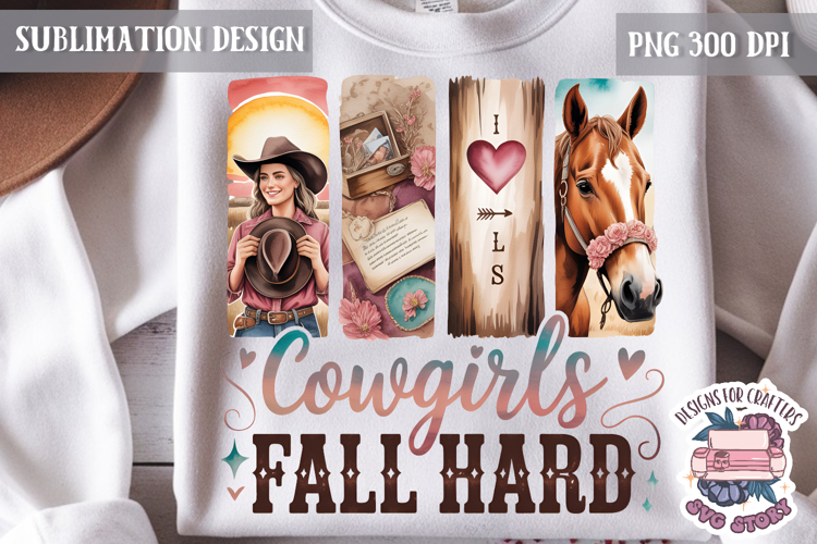 Cowgirl Brushstrokes PNG Sublimation Cow Horse