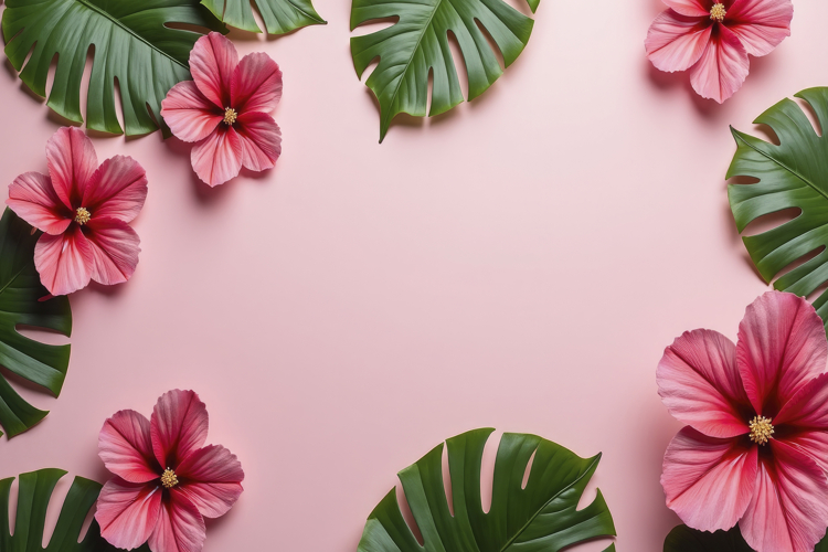 Tropical Floral Border Background