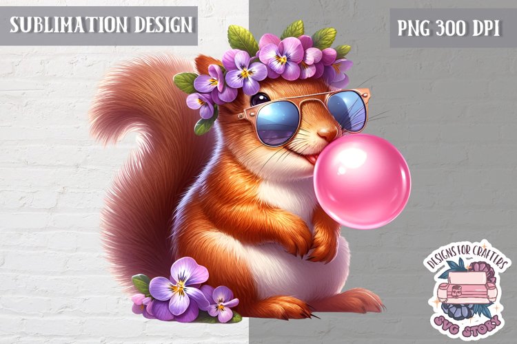 Cute Animal Easter Flowers Sublimation Design PNG Spring