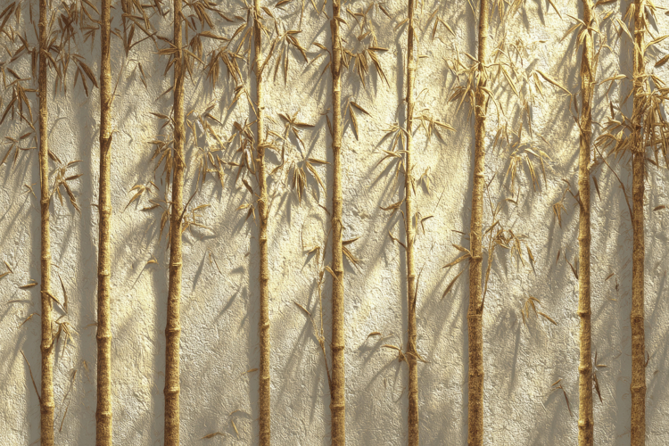 Bamboo Stalks Leaves Background