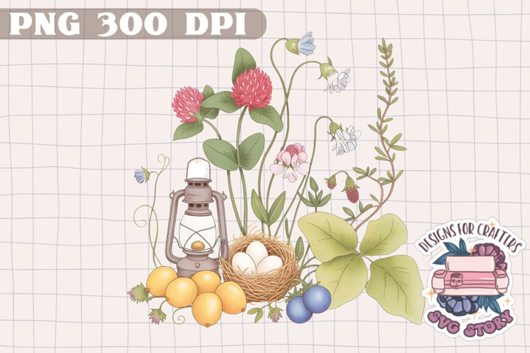 Watercolor Delicate Cottage core Summer Clipart PNG