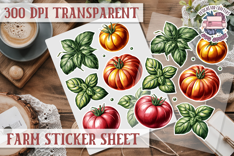 Farm sticker sheet Harvest Scrapbook PNG Vegetables Cozy
