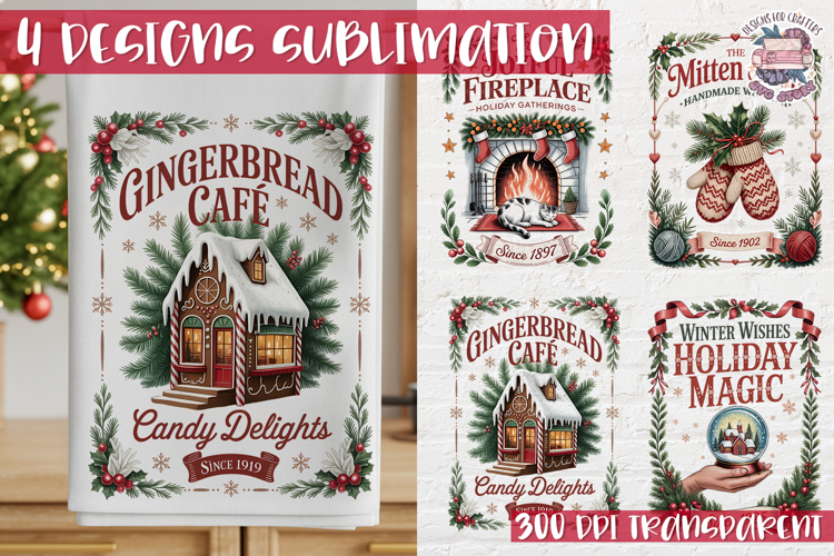 Christmas Vintage Quote Clipart PNG Sublimation 4 Design