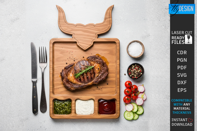 Steak Board Laser Cut | Serving Tray | BBQ Platter | Kitchen