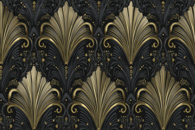 Gold Black Art Deco-style Pattern Background