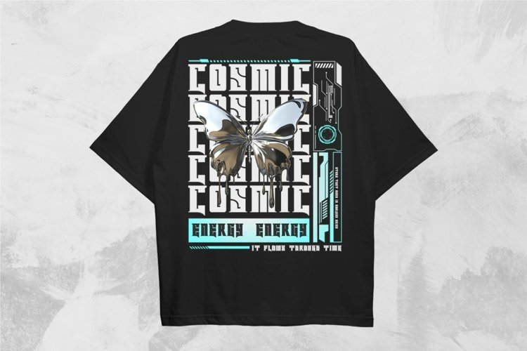 Cosmic Energy Streetwear PNG T-shirt Design example image 1