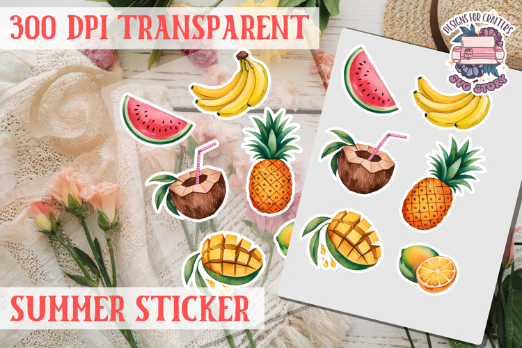 Summer sticker Cute flowers Love Picnic Beach Spring example image 1