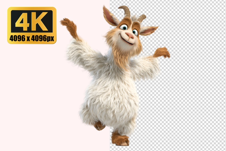 Cartoon Style Goat Transparent PNG