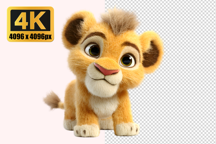 Cute Baby Lion Transparent PNG