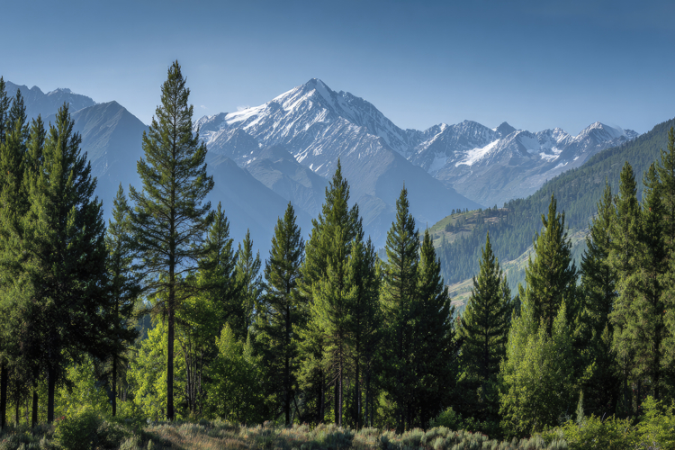 Coniferous Trees Background Wallpaper