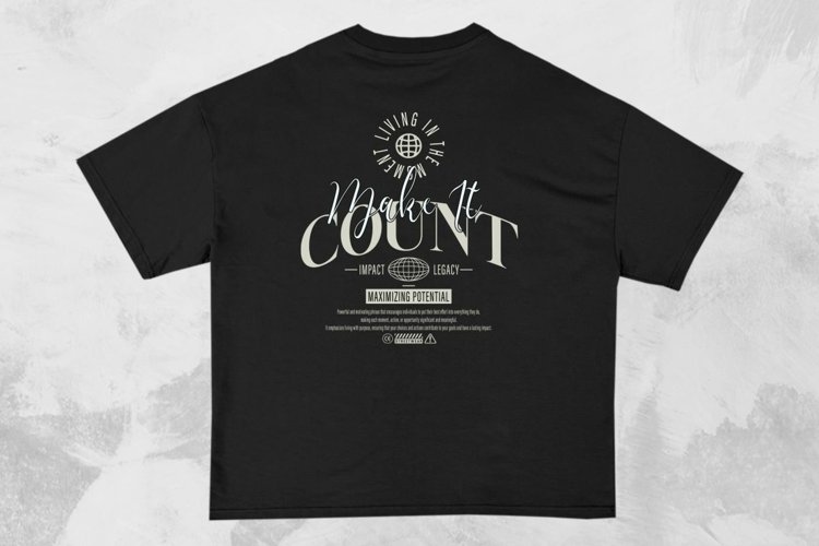 Make It Count Streetwear Typography T-shirt Design example image 1