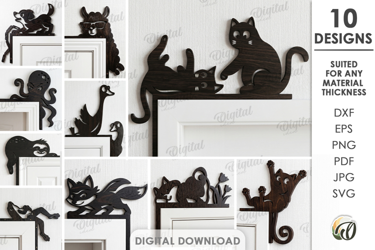 Funny Door Corners Bundle Laser Cut. Door Trim Corner SVG