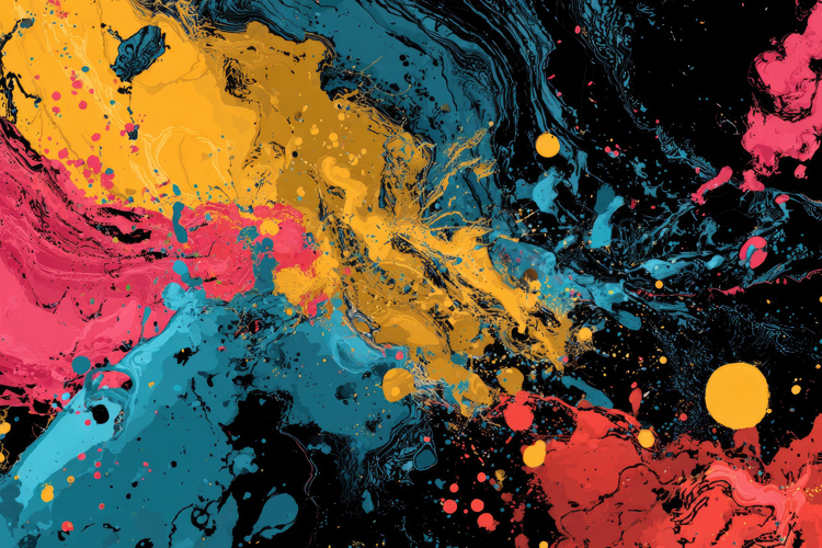 Vibrant Paint Splatters Background Wallpaper