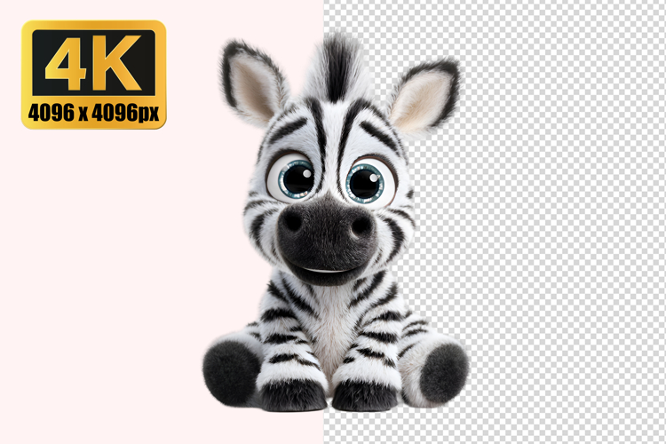 Cute Cartoon Baby Zebra Transparent PNG