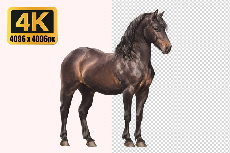 Friesian Horse Transparent PNG