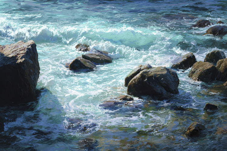 Turbulent Sea with Bright Turquoise Waves Background