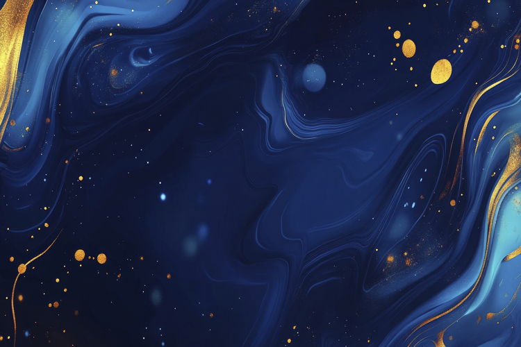 Abstract Blue and Gold Swirls Background Wallpaper