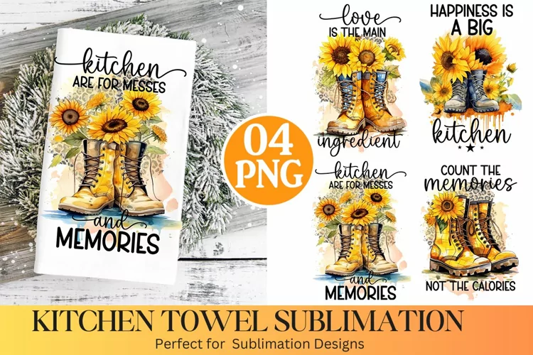 Sunflowers Towel Sublimation | Kitchen Towel Design