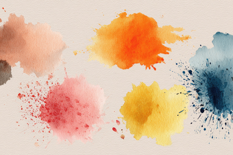 Vibrant Watercolor Stains Background Wallpaper