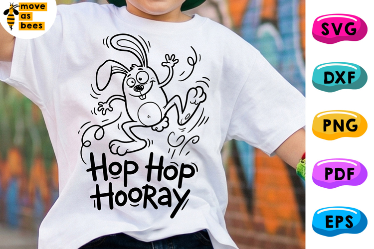 Hop Hop Hooray Svg, Png, Mad Funny Bunny, Kids Easter Shirt
