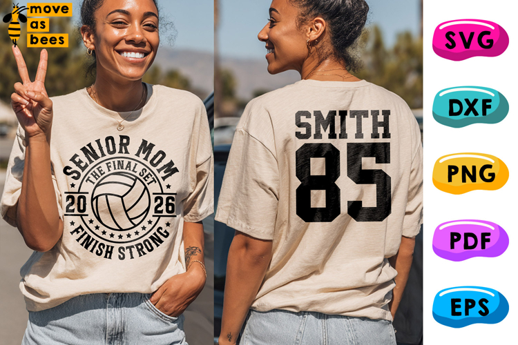 Volleyball Senior Mom Svg, Png, Class Of 2026 Mom Shirt Svg