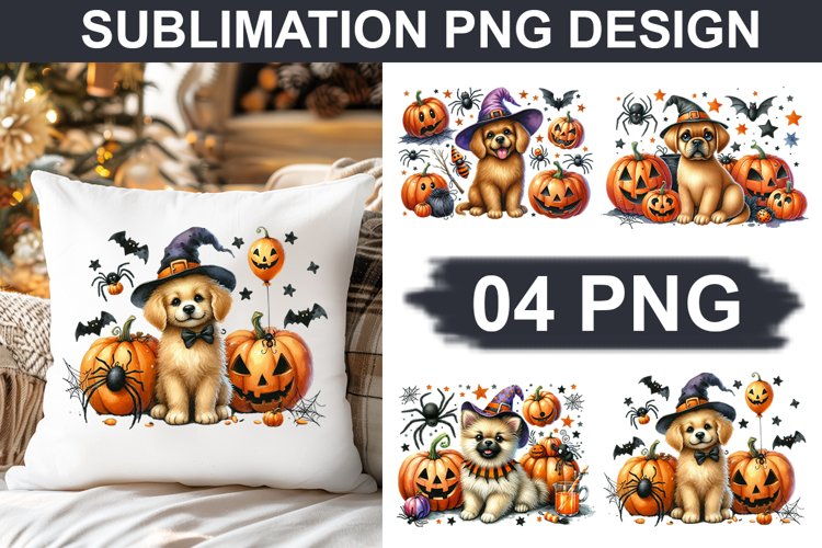 Halloween Dog - Pillow Sublimation PNG Design