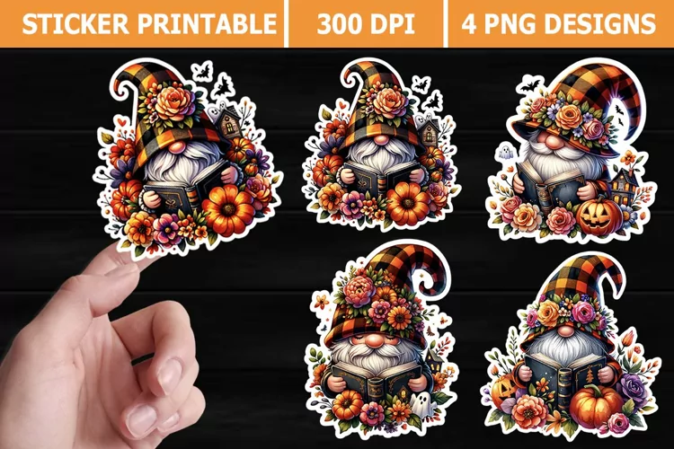 Gnome Sticker Printable | Gnome Halloween Sticker