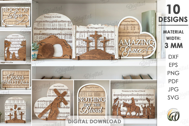 Religious Stand Decors Bundle Laser Cut. Standing Decor SVG