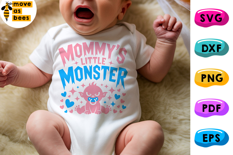 Mommys Little Monster Svg, Png, Baby 1stHalloween Shirt Svg