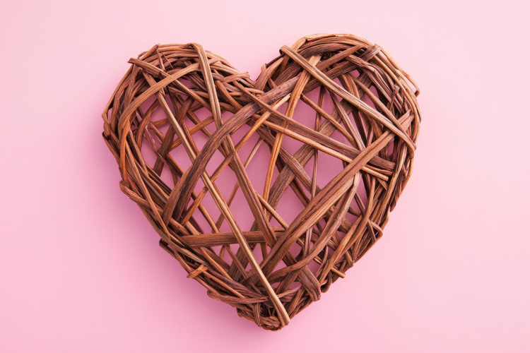 Wicker Heart Background Wallpaper