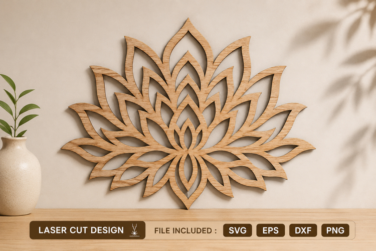 Lotus Flower Laser Cut SVG