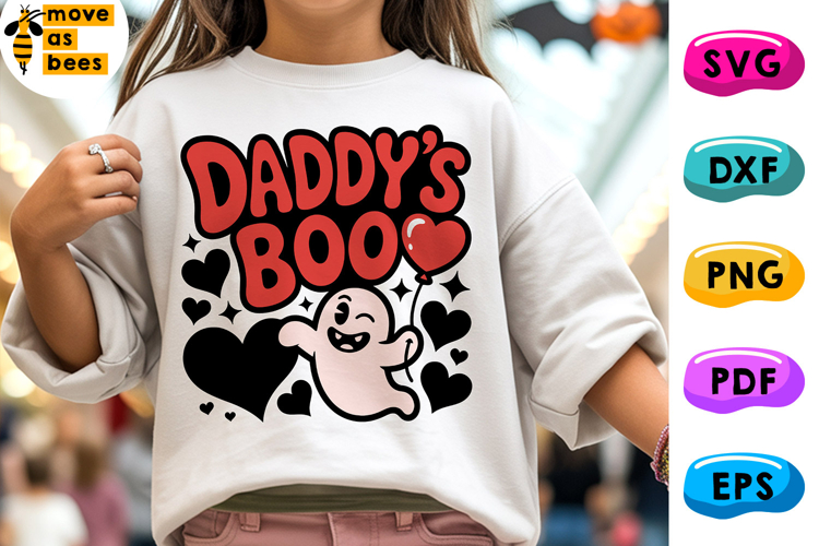 Daddys Boo Svg, Png, Cute Baby Ghost, Kids Halloween Shirt